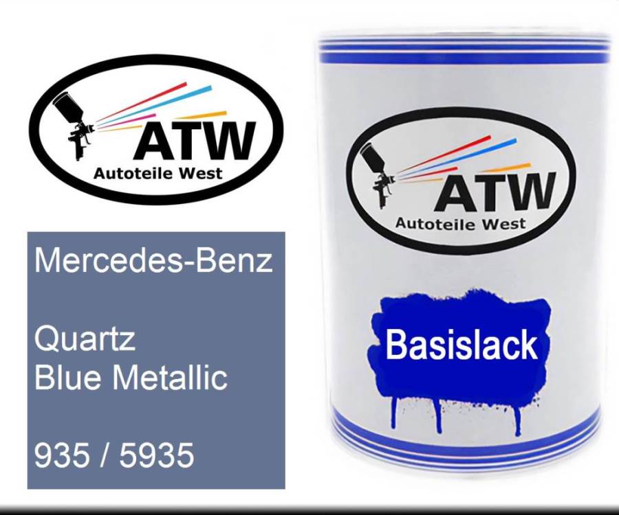 Mercedes-Benz, Quartz Blue Metallic, 935 / 5935: 500ml Lackdose, von ATW Autoteile West.